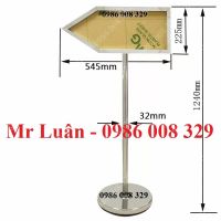Biển chỉ dẫn inox trắng hình mũi tên