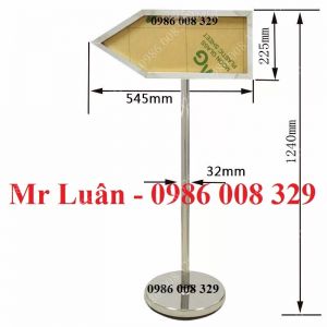Biển chỉ dẫn inox trắng hình mũi tên
