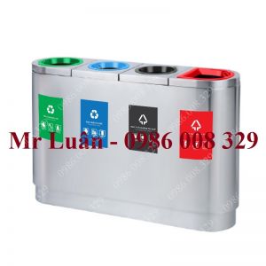 Thùng rác inox phân loại 4 ngăn