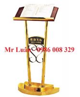 Bảng inox vàng mặt gỗ để quyển menu nhà hàng B39-B