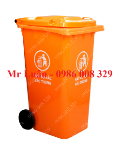 Thùng rác nhựa HDPE 120L cam