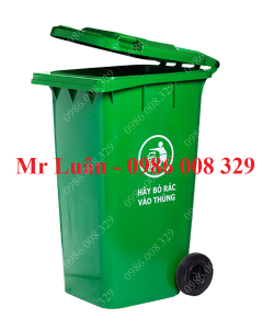 Thùng rác nhựa HDPE 240L xanh