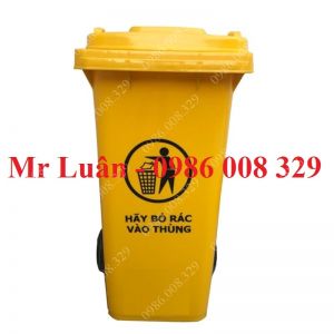 Thùng rác nhựa 120 Lít vàng