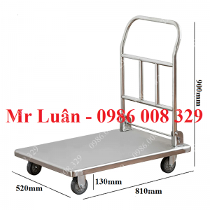 Xe đẩy hàng hành lý bằng inox có tay gấp