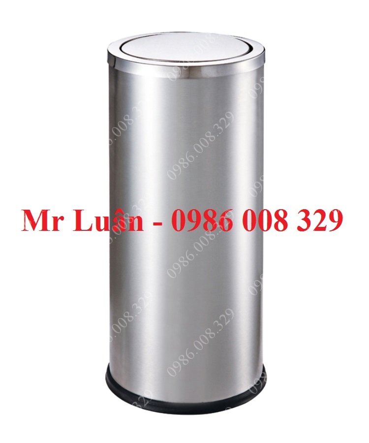 Thùng rác inox tròn nắp lật 25x61