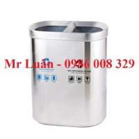 Thùng rác inox phân loại 2 ngăn
