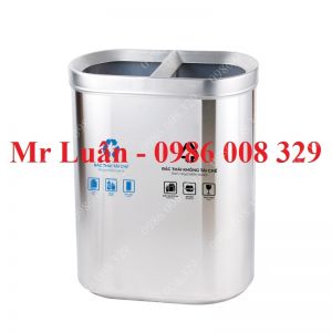 Thùng rác inox phân loại 2 ngăn