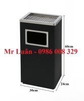 Thùng rác gạt tàn chữ nhật đen