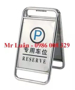 Biển cảnh báo chỗ đậu xe inox gấp gọn chữ A