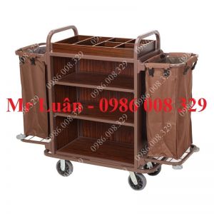 Xe dọn phòng khách sạn có khay để đồ E23-H