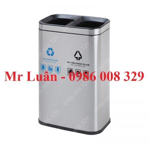 Thùng rác inox 2 ngăn 03