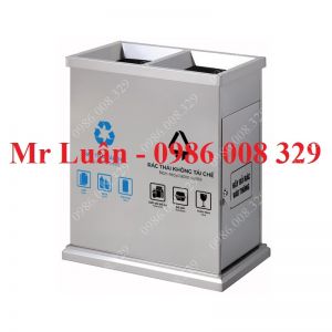 Thùng rác inox 2 ngăn 02