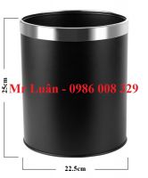 Thùng rác văn phòng đen 1 lớp