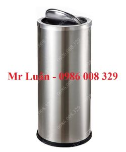 Thùng rác inox tròn nắp lật 30x61