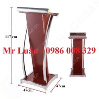Bục phát biểu inox màu gỗ đỏ