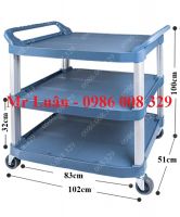 Xe đẩy nhựa xám 3 tầng size lớn