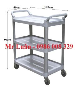 Xe đẩy nhựa xám 3 tầng size lớn