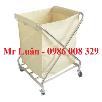 Xe dọn phòng chở đồ giặt là inox chữ X