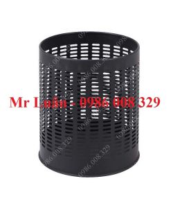 Thùng rác văn phòng đen dập lỗ