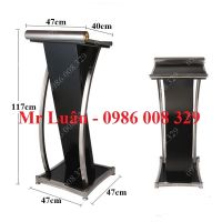 Bục phát biểu inox màu gỗ đen