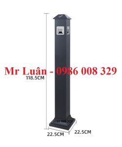 Cột trụ đen gạt tàn hình mái