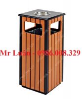 Thùng rác gỗ ngoài trời hình vuông