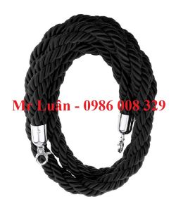 Dây thừng bện màu đen cột ngăn inox
