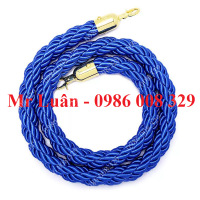 Dây thừng bện xanh khóa vàng rào chắn inox