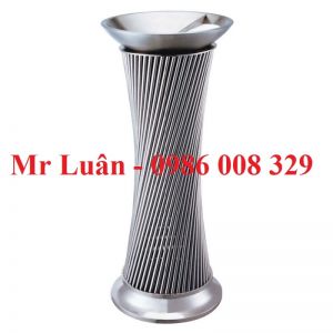 Thùng rác inox trắng nan xoay