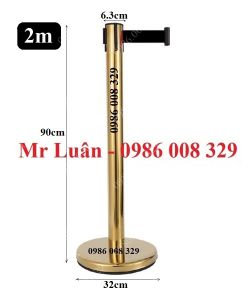 Trụ chắn inox vàng dây 2m đen