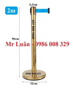 Trụ inox vàng dây 2m xanh dương