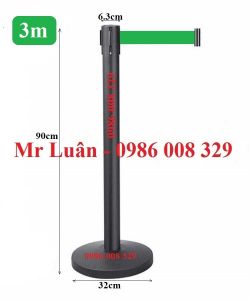 Trụ thép sơn đen dây 3m xanh lá