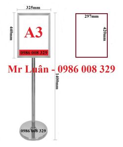 Bảng chỉ dẫn inox A3 đứng mặt dọc