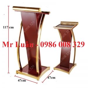 Bục phát biểu hội nghị inox gỗ đỏ