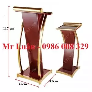 Bục phát biểu hội nghị inox gỗ đỏ
