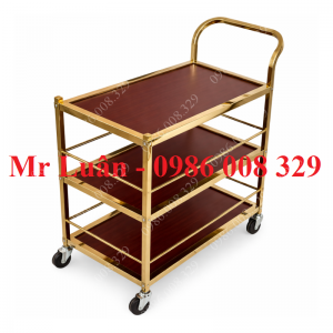 Xe đẩy rượu thức ăn nhà hàng 3 tầng