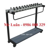 Kệ để dù 24 ô có khóa màu đen