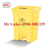 Thùng rác nhựa đạp chân 45L vàng