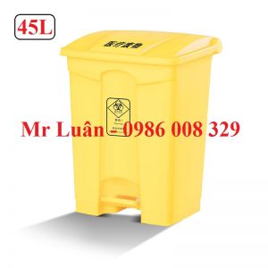 Thùng rác nhựa đạp chân 45L vàng