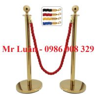 Trụ barier inox vàng dây võng xoắn bện