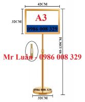 Bảng chỉ dẫn inox vàng mặt đứng A3 tăng chiều cao