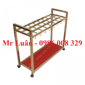 Kệ để dù giá treo ô inox vàng 24 lỗ