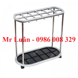 Kệ để dù giá treo ô inox trắng 12 lỗ