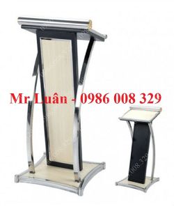 Bục phát biểu inox màu gỗ bạc
