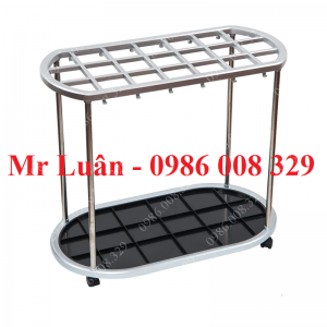 Kệ để dù giá treo ô inox trắng 21 lỗ
