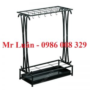 Kệ để dù giá treo ô thép sơn đen 21 lỗ