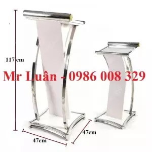 Bục phát biểu inox màu gỗ trắng