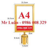 Bảng chỉ dẫn A4 vàng mặt đứng cho cột chắn inox