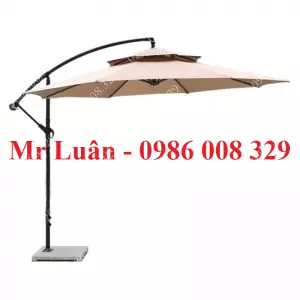 Ô dù ngoài trời 3m lệch tâm vuông màu kaki khung thép
