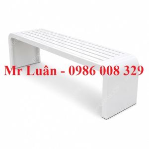 Ghế công viên không tựa thép sơn trắng